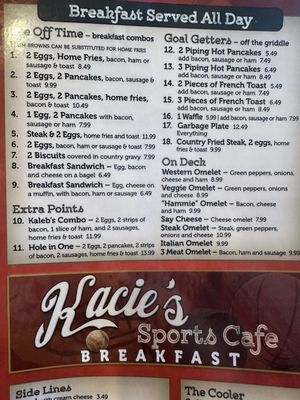 Menu photo 1 Kacie's Sports Cafe Uniontown, PA Menu photo 1 Kacie's Sports Cafe Uniontown, PA