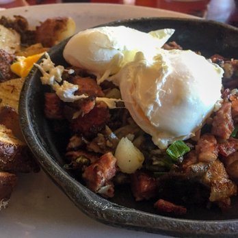 Katy's Korner - Poached eggs over corned beef hash - Breakfast & Brunch Near Me - San Ramon, California Katy's Korner - Poached eggs over corned beef hash - Breakfast & Brunch Near Me - San Ramon, California