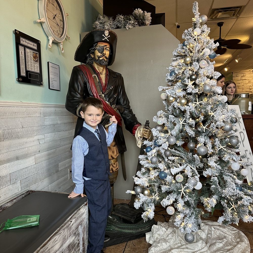 Pirate's Cove Restaurant - Loved the decor. My nephew with the pirate. The food was delicious! - Seafood Near Me - Chesapeake, Virginia Pirate's Cove Restaurant - Loved the decor. My nephew with the pirate. The food was delicious! - Seafood Near Me - Chesapeake, Virginia
