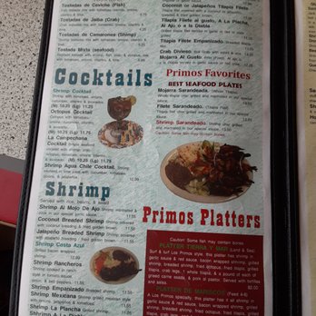 Mariscos Los Primos - Menu page 1 - Mexican Near Me - Enid, Oklahoma Mariscos Los Primos - Menu page 1 - Mexican Near Me - Enid, Oklahoma