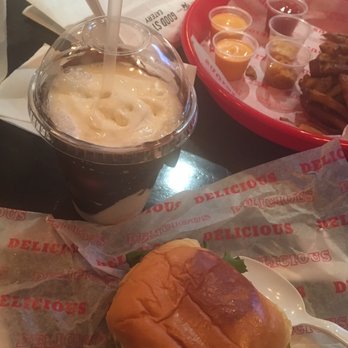 Good Stuff Eatery - Your standard farmhouse burger and a mini moo-sized black and white shake. - Burgers Near Me - Washington, DC, District of Columbia