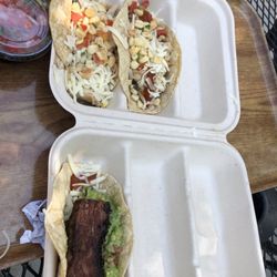 The Otherdoor - Top - Chicken Tacos, Bottom - brisket taco