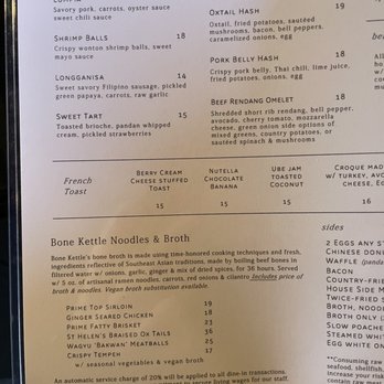 Bone Kettle - 20% automatic tip - Breakfast & Brunch Near Me - Pasadena, California