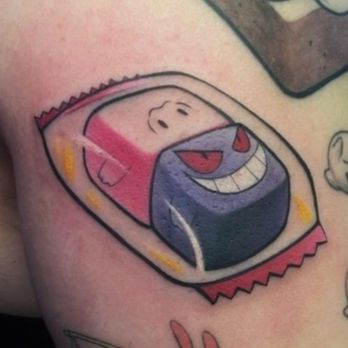 Mezzanine Tattoo Studio - Food Flash Gengar and Clefable Candy - Tattoo Near Me - Los Angeles, California