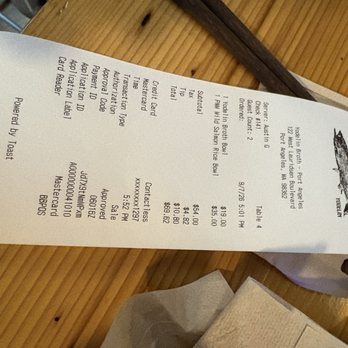 Yodelin - 20% tips added by default. - Seafood Near Me - Port Angeles, Washington Yodelin - 20% tips added by default. - Seafood Near Me - Port Angeles, Washington