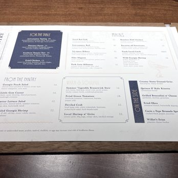 Willet's Lowcountry - Menu - Southern Near Me - Island, Georgia Willet's Lowcountry - Menu - Southern Near Me - Island, Georgia