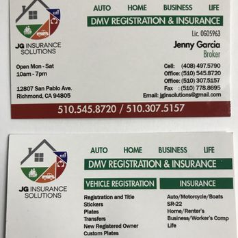 JG Insurance Solutions - Registration Services Near Me - Richmond, California JG Insurance Solutions - Registration Services Near Me - Richmond, California