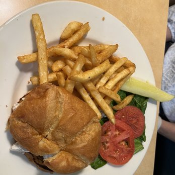Cocky Rooster Cafe - Chicken breast on croissant with fries - Breakfast & Brunch Near Me - Deltona, Florida Cocky Rooster Cafe - Chicken breast on croissant with fries - Breakfast & Brunch Near Me - Deltona, Florida