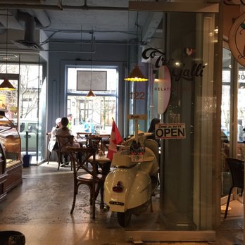 Tre Galli Gelato Caffe - a scooter in a cafe - Italian Near Me - Vancouver, British Columbia Tre Galli Gelato Caffe - a scooter in a cafe - Italian Near Me - Vancouver, British Columbia