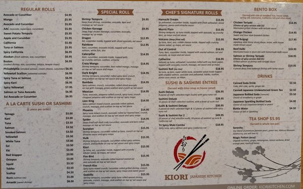 Menu photo 2 Kiori kitchen Morris Plains, NJ Menu photo 2 Kiori kitchen Morris Plains, NJ