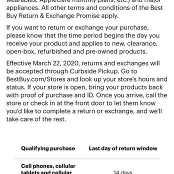 Best Buy - Downey - My screenshot of part of the return policy from their website 4/5/20... - Home Theatre Installation Near Me - Downey, California Best Buy - Downey - My screenshot of part of the return policy from their website 4/5/20... - Home Theatre Installation Near Me - Downey, California