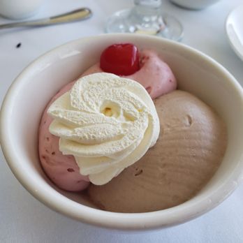 Revolving Dining Room - Neopolitan mousse dessert - American Near Me - Niagara Falls, Ontario Revolving Dining Room - Neopolitan mousse dessert - American Near Me - Niagara Falls, Ontario