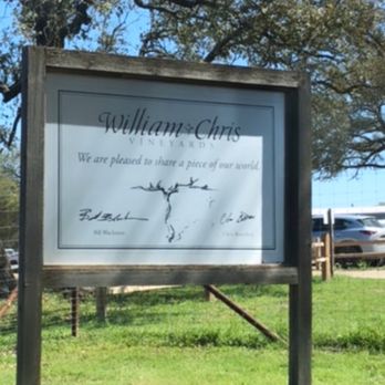 William Chris Vineyards - Entrance sign - Wineries Near Me - Hye, Texas William Chris Vineyards - Entrance sign - Wineries Near Me - Hye, Texas