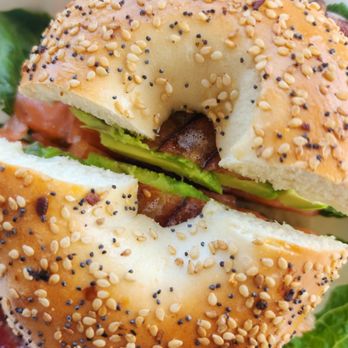 Lynnhaven Coffee Roasters - a bagel sandwich with bacon and lettuce - Coffee & Tea Near Me - Virginia Beach, Virginia Lynnhaven Coffee Roasters - a bagel sandwich with bacon and lettuce - Coffee & Tea Near Me - Virginia Beach, Virginia
