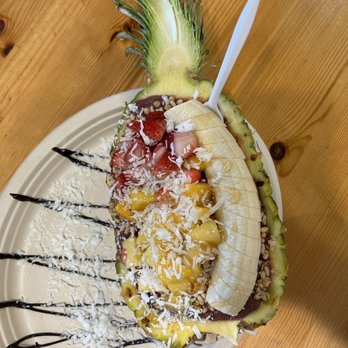 Rum Jungle - The Aloha Bowl - comes in a PINEAPPLE - Juice Bars & Smoothies Near Me - San Diego, California Rum Jungle - The Aloha Bowl - comes in a PINEAPPLE - Juice Bars & Smoothies Near Me - San Diego, California