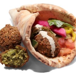 Haha's Pizza HUB - Falafel and hummus sandwich