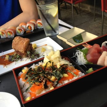 Rakuya - Chirashi + rainbow roll + pork belly! - Sushi Bars Near Me - Washington, DC, District of Columbia