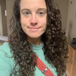 Before photo: dark, 3B curly hair