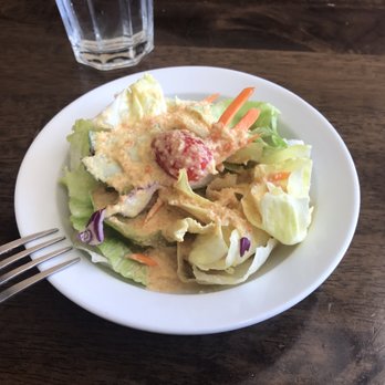 Mr Sushi - Salad with the meal. Nice and refreshing - Sushi Bars Near Me - Gahanna, Ohio