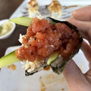 Pure Sushi - Spicy Tuna Roll - hand roll option. - Sushi Bars Near Me - Scottsdale, Arizona Pure Sushi - Spicy Tuna Roll - hand roll option. - Sushi Bars Near Me - Scottsdale, Arizona