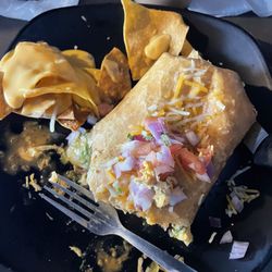 Taco Naco - Chicken Chimichanga and nachos.