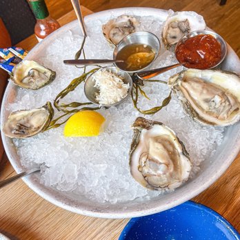 Salt Traders Zilker - Half dozen oysters. The largest (and then clockwise): Gulf LA (3), Fire Lake MA (4), Fiddlers Cove MA (4, Yummy!!) - Seafood Near Me - Austin, Texas Salt Traders Zilker - Half dozen oysters. The largest (and then clockwise): Gulf LA (3), Fire Lake MA (4), Fiddlers Cove MA (4, Yummy!!) - Seafood Near Me - Austin, Texas