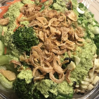 Viva! Be Bowl'd - Brown rice with steak bites, cucumbers, broccoli, roasted corn, crispy onions and creamy cilantro dressing! - New American Near Me - Fresno, California Viva! Be Bowl'd - Brown rice with steak bites, cucumbers, broccoli, roasted corn, crispy onions and creamy cilantro dressing! - New American Near Me - Fresno, California