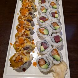 Osaka Grill - Our sushi order for dinner.  Happy Family which really made this family member happy with the taste.  Alaska and Atlanta Roll.