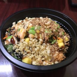 Sushi bowl with an array of toppings. Sushi bowl with an array of toppings.