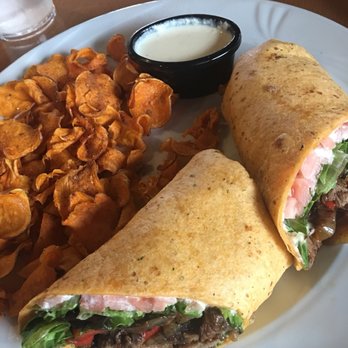 The Fireside Grill - Steakside wrap with sweet chips and cheese sauce - American Near Me - Beaverton, Oregon
