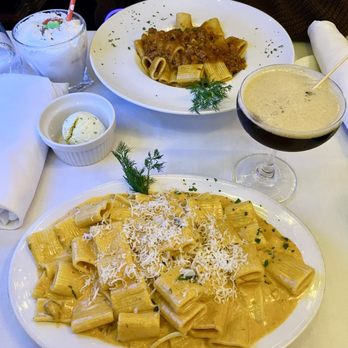 Amore E Amore - Bottom: Miller's Rhapsody in B Major (The Miller Family's Favorite Pasta)  Top: Rigatoni Bolognese - Italian Near Me - Atlanta, Georgia