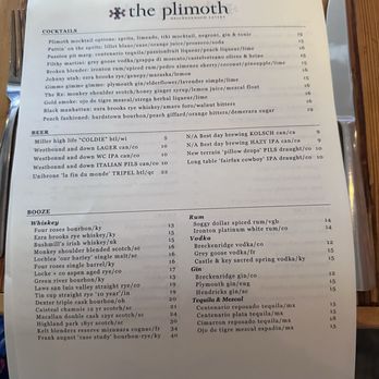The Plimoth - Menu - Italian Near Me - Denver, Colorado