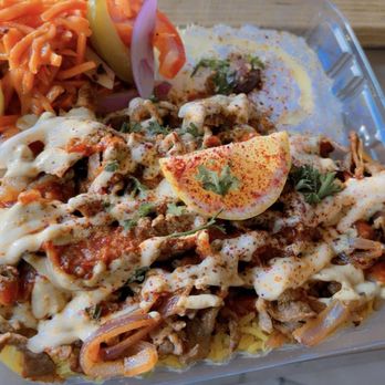 Ishtar Gate - Chicken shawarma over rice - Mediterranean Near Me - Troutdale, Oregon Ishtar Gate - Chicken shawarma over rice - Mediterranean Near Me - Troutdale, Oregon
