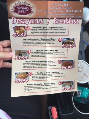 Menu photo 5 Havana's  Bakery Cafe Homestead, FL