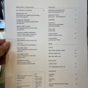 Mariposa - menu - New American Near Me - Honolulu, Hawaii Mariposa - menu - New American Near Me - Honolulu, Hawaii