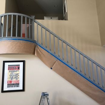 Marvel Painters - We wanted to go from traditional white railings to a more modern gray so to ensure the perfect color, a tinted primer was used. - Painters Near Me - Laguna Niguel , California Marvel Painters - We wanted to go from traditional white railings to a more modern gray so to ensure the perfect color, a tinted primer was used. - Painters Near Me - Laguna Niguel , California