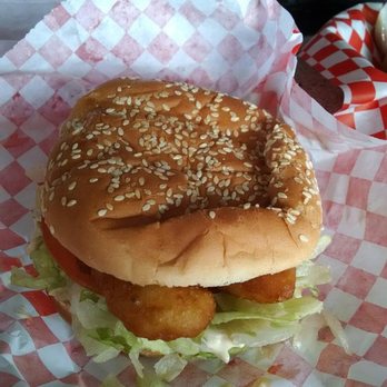 Boomer's Drive In - Fish burger $5.19 - Burgers Near Me - Bellingham, Washington