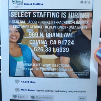 Select Staffing - Employment Agencies Near Me - Glendora, California Select Staffing - Employment Agencies Near Me - Glendora, California