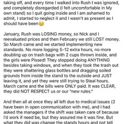 Rush Coffee - Owners rant.. If this is how she treated tenured staff what makes you think she won't do this to the new baristas.
