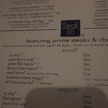 Steak 48 - Menu - Steakhouses Near Me - Beverly Hills, California