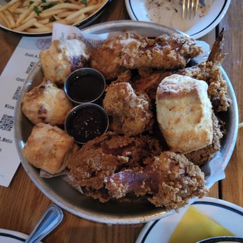 La Lucha - Whole Fried Chicken and Biscuits with pickles - Seafood Near Me - Houston, Texas La Lucha - Whole Fried Chicken and Biscuits with pickles - Seafood Near Me - Houston, Texas
