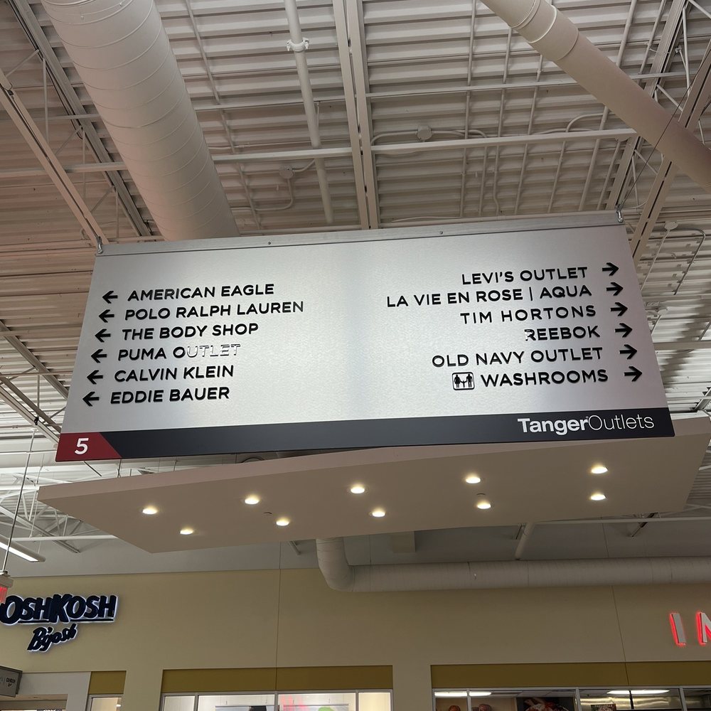 Tanger Outlets Cookstown - Tanger Outlets - directional signage - Outlet Stores Near Me - Cookstown, Ontario Tanger Outlets Cookstown - Tanger Outlets - directional signage - Outlet Stores Near Me - Cookstown, Ontario