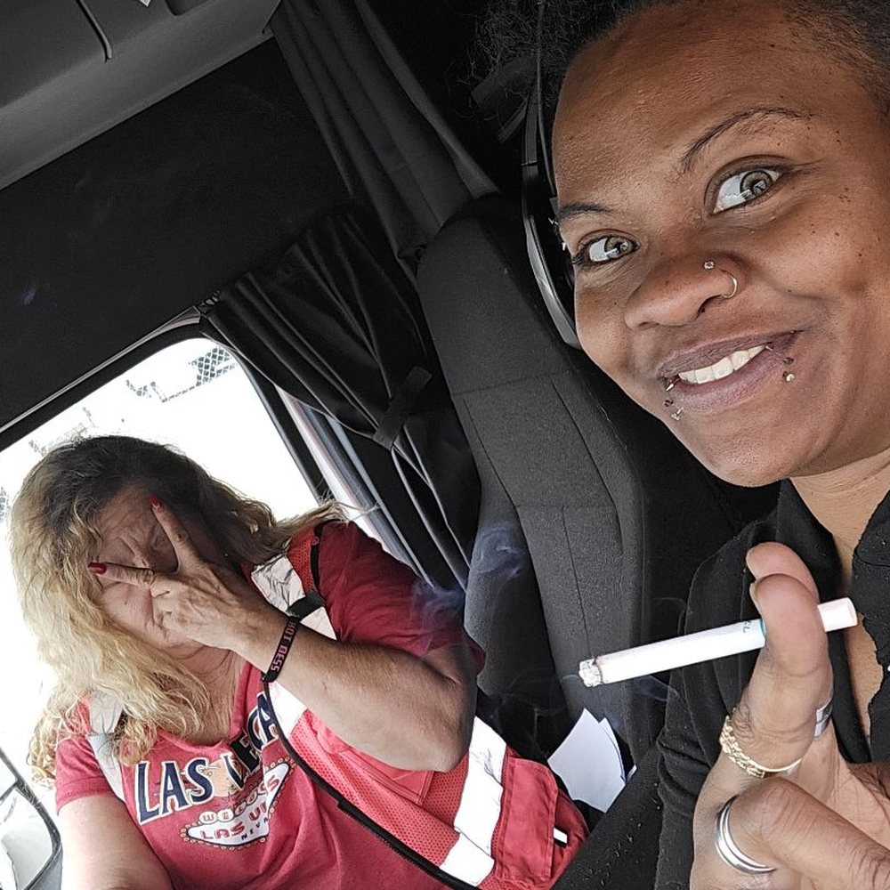 Western Express - Randette Johnson, and me! Taking a break on a load! - Couriers & Delivery Services Near Me - Bloomington, California Western Express - Randette Johnson, and me! Taking a break on a load! - Couriers & Delivery Services Near Me - Bloomington, California