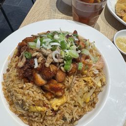 Fried rice with extra pork chop
