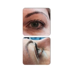 Here are my after pics. So nice waking up to curled dark lashes!