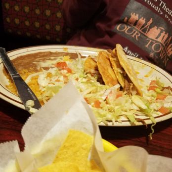 Rancho Viejo - Tacos with rice and beans (he forgot to ask for no veggies so they are out of the taco) - Mexican Near Me - Brookings, Oregon