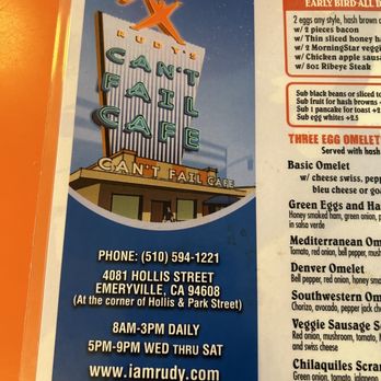 Rudy's Can't Fail Cafe - American Near Me - Emeryville, California