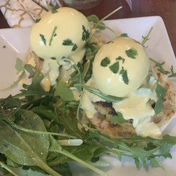 Orbis Caffe - Crab cake eggs Benedict delish! And a Bloody Mary of course - Coffee & Tea Near Me - Pittsburgh, Pennsylvania