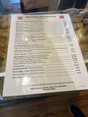 Menu photo 1 BoulTawns's Bakery & Cafe Santa Fe, NM