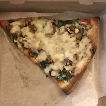 Fellini's Pizza - Spinach, mushroom & sausage slice. - Pizza Near Me - Atlanta, Georgia Fellini's Pizza - Spinach, mushroom & sausage slice. - Pizza Near Me - Atlanta, Georgia